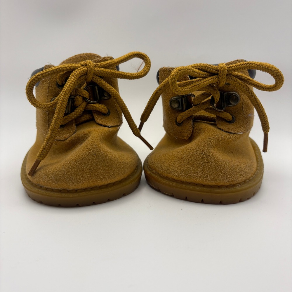Build A Bear BABW Construction Work Boots Hiking Combat Tan Padded Collar